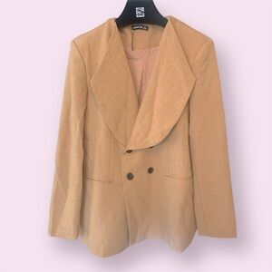 Tan Double Breasted Blazer